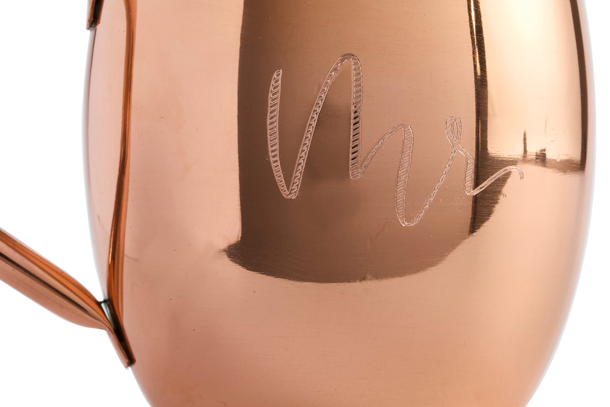 Mr. & Mrs. Barrel Smooth 16oz Copper Mugs