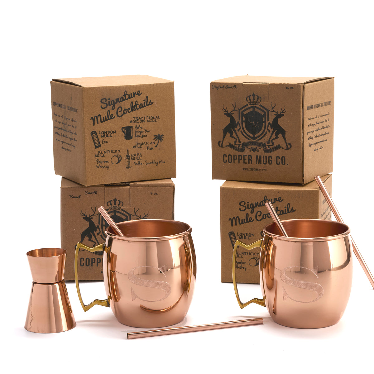 Monogrammed Moscow Mule Mugs Gift Set