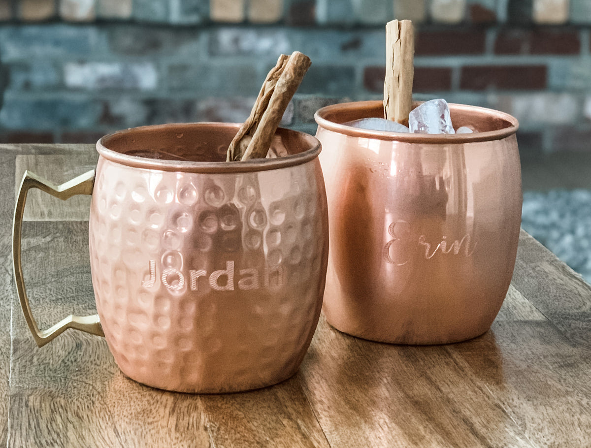 Custom Text Engraved Copper Mug