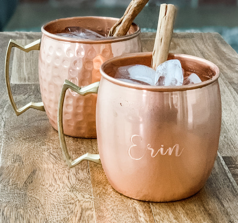 Custom Text Engraved Copper Mug