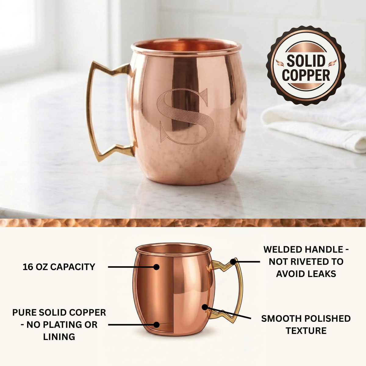 Monogrammed Moscow Mule Mugs Gift Set