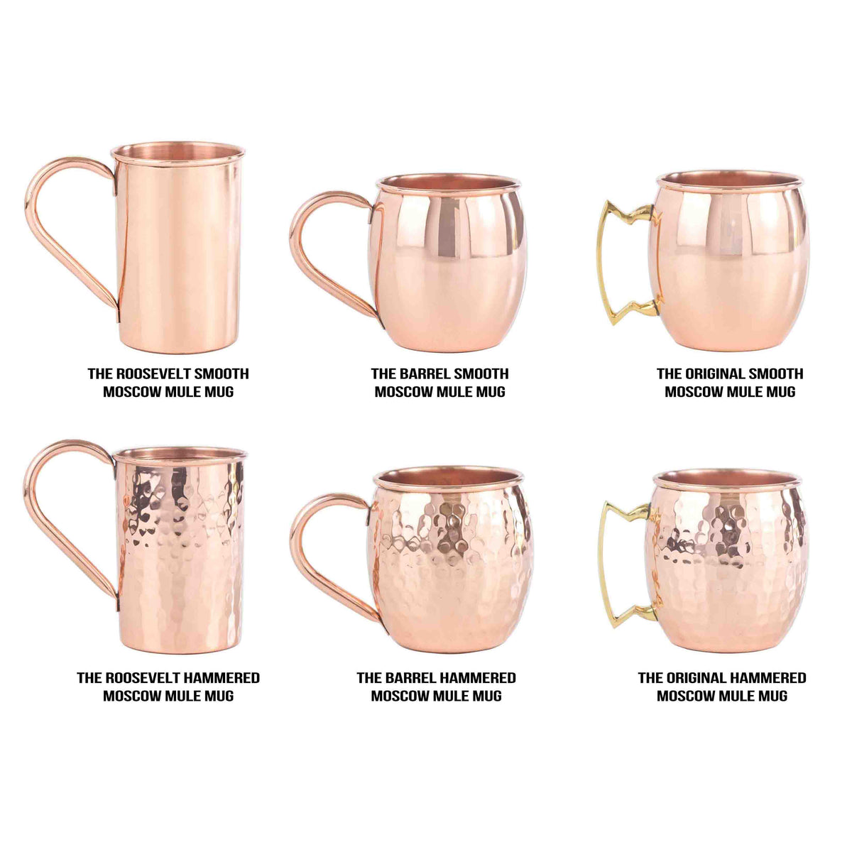 16oz Solid Copper Mugs - All Styles