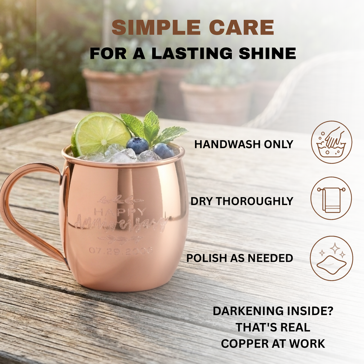 Custom Engraved Special Occasion Copper Mug