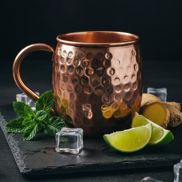 Barrel Hammered 16oz Copper Mug
