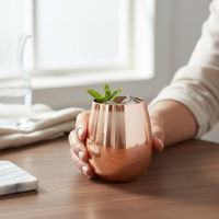 Smooth Stemless 16oz Copper Wine Cup