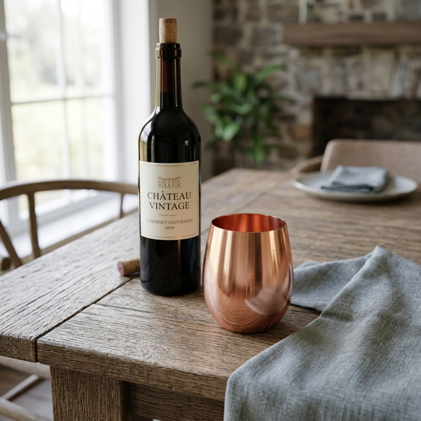 Smooth Stemless 16oz Copper Wine Cup