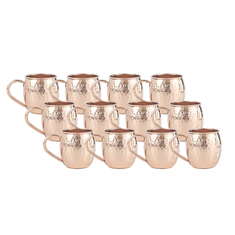 Roosevelt Hammered: 16oz Copper Moscow Mule Mug with Rounded Handle 16oz by  Copper Mug Co.