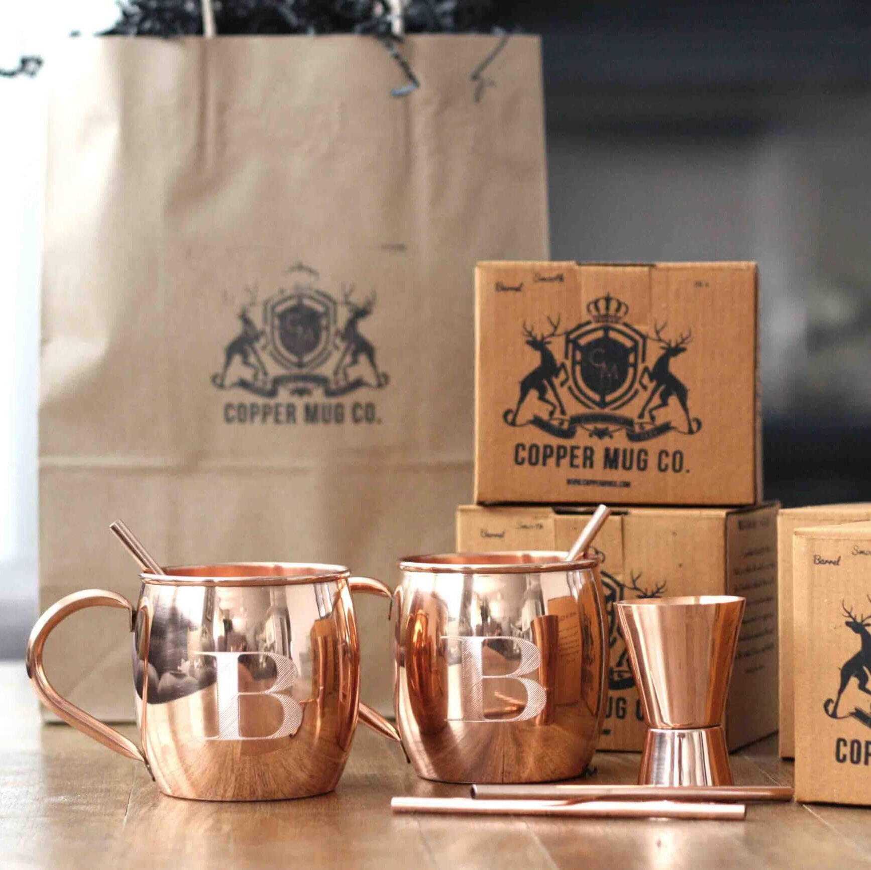 Amazon.com: Kitchen Science [Gift Set] Moscow Mule Copper Mugs Set of 6  (16oz) w/Straws & Jigger | 100% Pure Copper Cups, Tarnish-Resistant Food  Grade Lacquered Finish, Ergonomic Handle (No Rivet) w/Solid Grip :