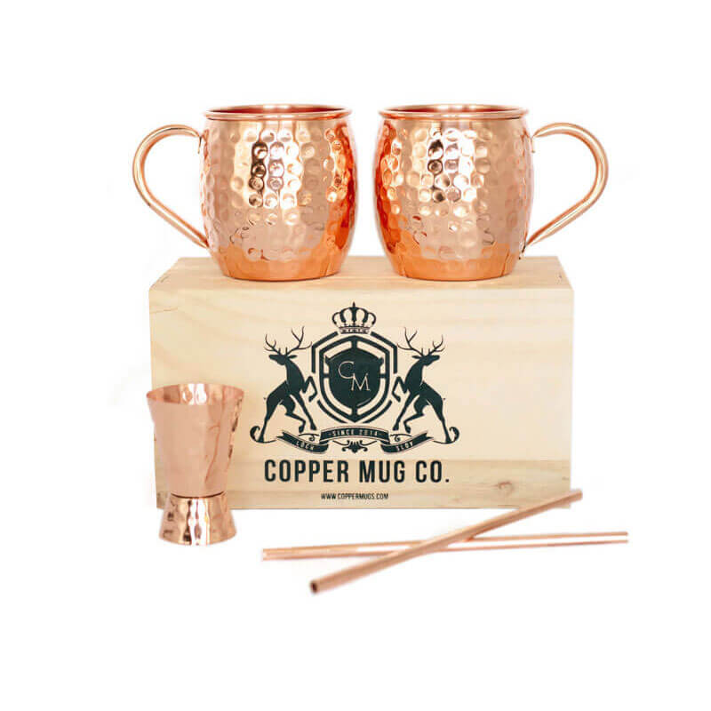 Matte Green Pure Copper Flask / Tumblers- Gift Set – copperdirect